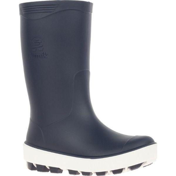 Kamik Riptide Navy White Boys Rain Boots - ShoeKid.ca