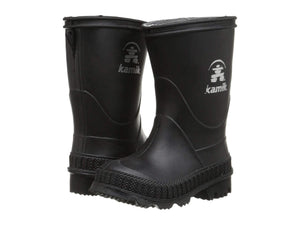 Kamik Stomp Boys Black Rain Boots (Made in Canada) - ShoeKid.ca