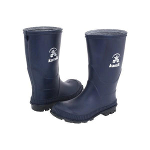 Kamik Stomp Boys Rain Boots Navy (Made in Canada) - ShoeKid.ca