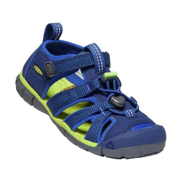 KEEN Seacamp II CNX Boys Sandal, Blue-Depths/Chartreuse - ShoeKid.ca