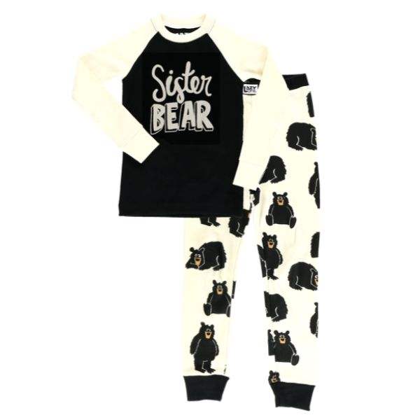 LazyOne Kids Sister Bear Long Sleeve Pajama set - ShoeKid.ca