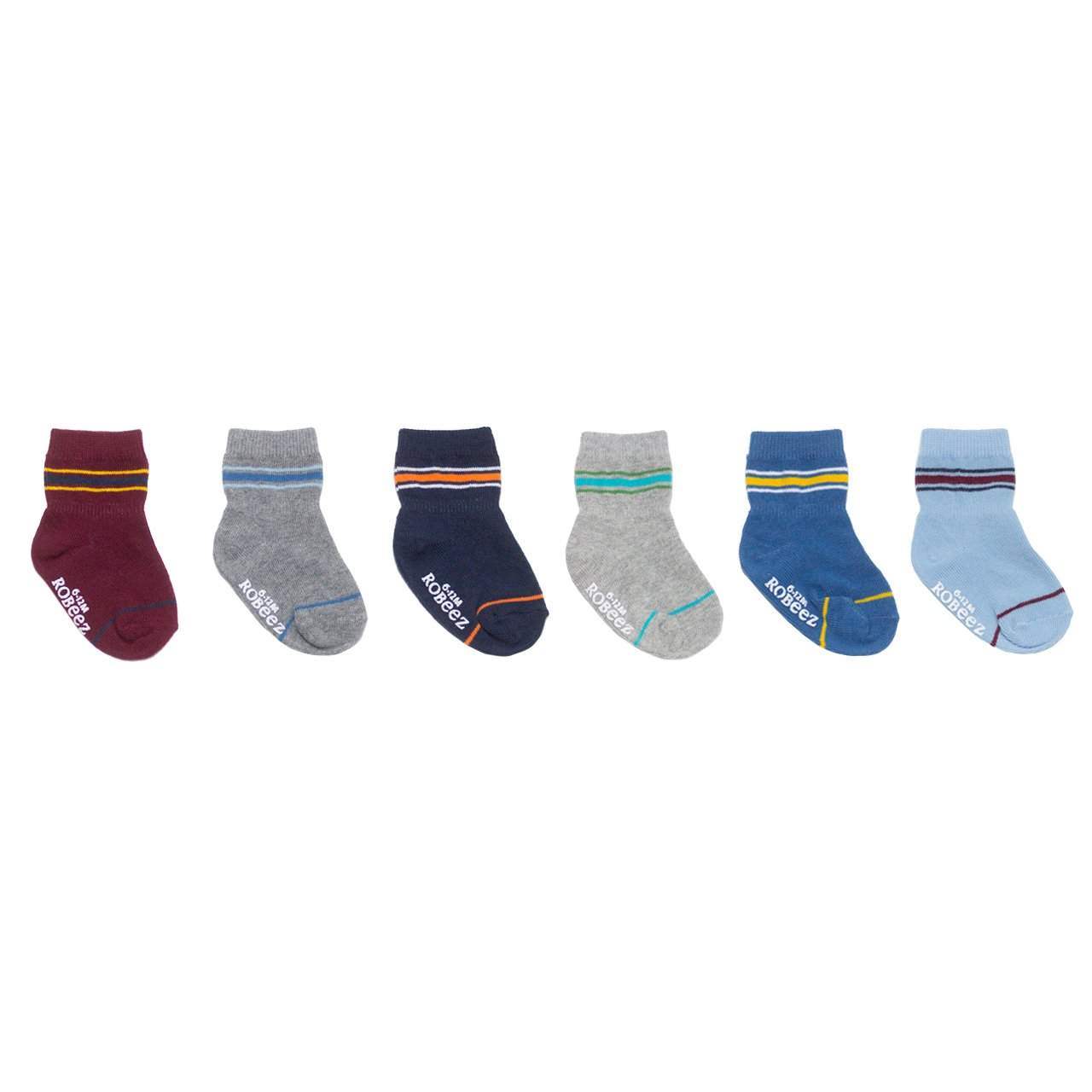 Robeez  6 Pack Infant Socks - Varsity Stripes - ShoeKid.ca