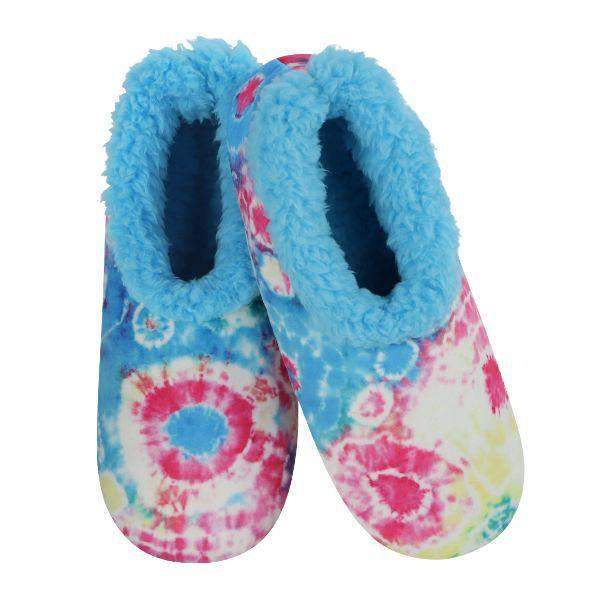 Snoozies Kids Peace Out Tie Dye Kpoto Blue (Youth/Big Kids) - ShoeKid.ca