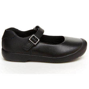 Stride Rite Ainsely Girls Black Uniform School Shoes (Velcro/Fake Buckle) - ShoeKid.ca