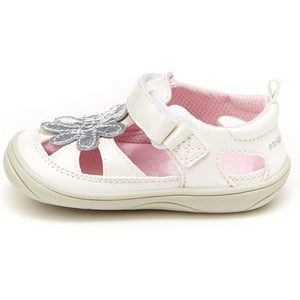 Stride Rite Alicia Baby Toddler Girls White Sandals (Machine Washable) - ShoeKid.ca