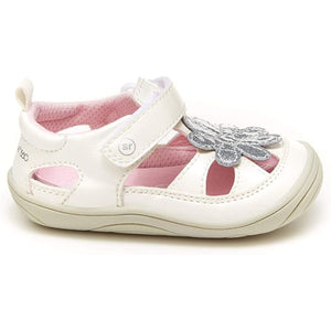 Stride Rite Alicia Baby Toddler Girls White Sandals (Machine Washable) - ShoeKid.ca