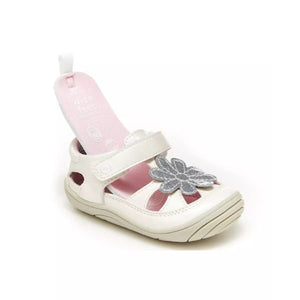 Stride Rite Alicia Baby Toddler Girls White Sandals (Machine Washable) - ShoeKid.ca