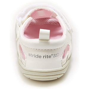 Stride Rite Alicia Baby Toddler Girls White Sandals (Machine Washable) - ShoeKid.ca