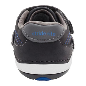 Stride Rite Boys Artie Baby Toddler Grey Leather Sneaker - ShoeKid.ca