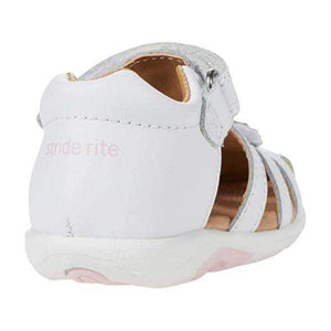 Stride Rite Girls SRT Eleni White Toddler Leather Dress Sandals - ShoeKid.ca
