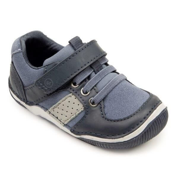 Stride Rite Kids Wes Blue Leather Toddler Casual Shoes - ShoeKid.ca