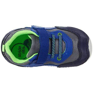 Stride Rite RHETT Navy Lime Baby Boys Toddler First Walking Shoes - ShoeKid.ca