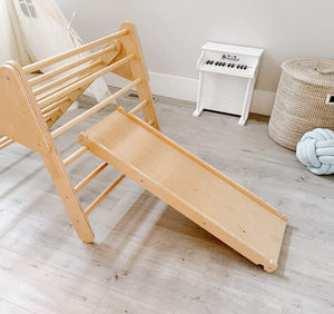 TippyToe Duo Pikler Triangle + Ramp/Slide Climbing Wooden Ladder Combo for Babies and Toddlers - Climbing Triangle - Montessori Toys - ShoeKid.ca