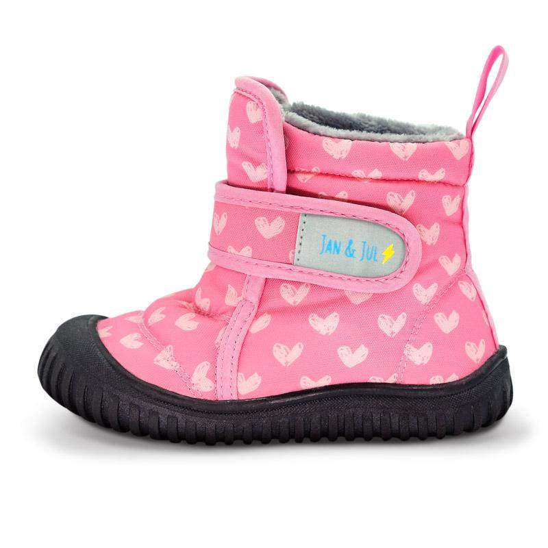 Toasty-Dry Toddler Winter Warm Booties Pink Hearts - ShoeKid.ca