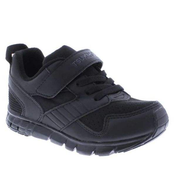 Tsukihoshi Charge Boys Black Running Uniform Shoes (Machine Washable) - ShoeKid.ca