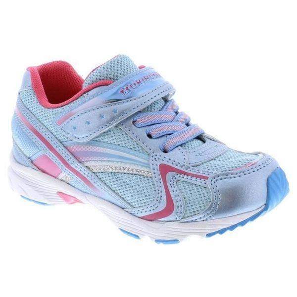 Tsukihoshi GLITZ Blue Ice Girls Running Shoes (Machine Washable) - ShoeKid.ca