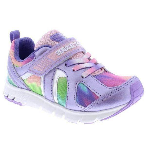 Tsukihoshi Rainbow Lavender Multi Girls Running Shoes (Machine Washable) - ShoeKid.ca