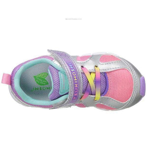 Tsukihoshi Rainbow Silver Lavender Girls Runners (Machine Washable) - ShoeKid.ca