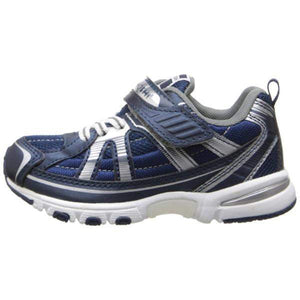 Tsukihoshi Storm Navy Silver Boys Running Shoes (Machine Washable) - ShoeKid.ca