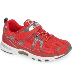 Tsukihoshi Storm Red Gray Boys Running Shoes (Machine Washable) - ShoeKid.ca