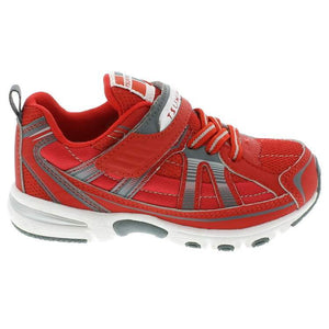 Tsukihoshi Storm Red Gray Boys Running Shoes (Machine Washable) - ShoeKid.ca