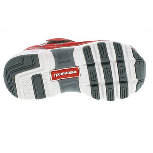 Tsukihoshi Storm Red Gray Boys Running Shoes (Machine Washable) - ShoeKid.ca